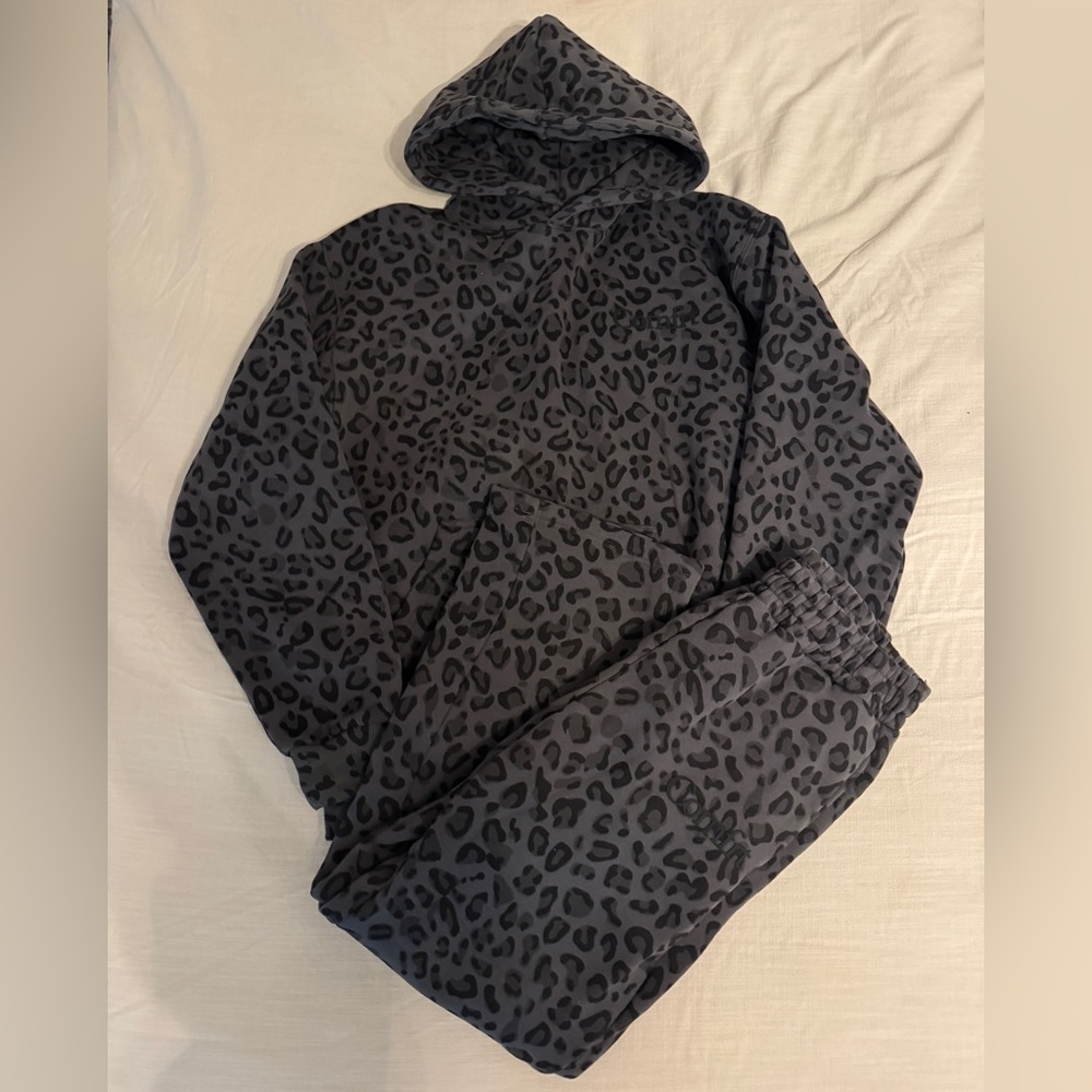Leopard Print Hoodie and Joggers Set